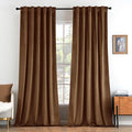 MIULEE Velvet Curtains 108 inches - Luxury Blackout Curtains for Bedroom Living Room Thermal Insulated Super Soft Window Drapes Rod Pocket & Back Tab, Brown, W52 x L108 inches, 2 Panels