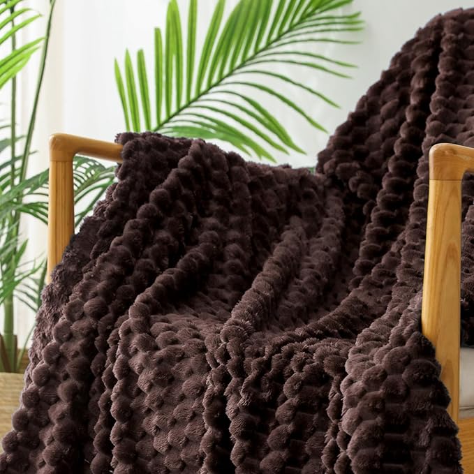 Exclusivo Mezcla Fleece Throw Blanket for Couch, Extra Large Fuzzy Coffee Bed Blankets, Soft Cozy Plush Sofa Throws for All Seasons, 50x70 Inches