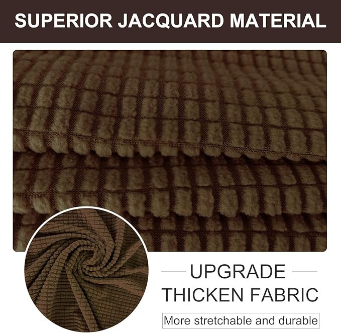 U-NICE HOME 4 Seater Stretch Couch Cover Sofa Cover Washable Sofa Slipcover Furniture Protector for 3 Cushion Couch Sofa Pet Friendly, Brown