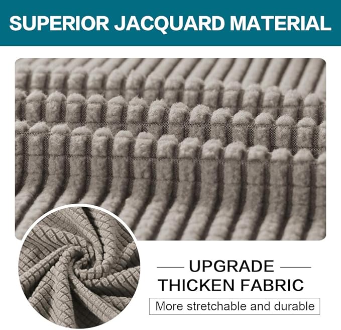 Turquoize 4 Piece Sofa Covers for 3 Cushion Couch Sofa Slipcover Soft Couch Cover for Dogs-Washable Sofa Furniture Covers with 3 Individual Large Cushion Covers, Feature Thick Fabric (XL Sofa, Taupe)