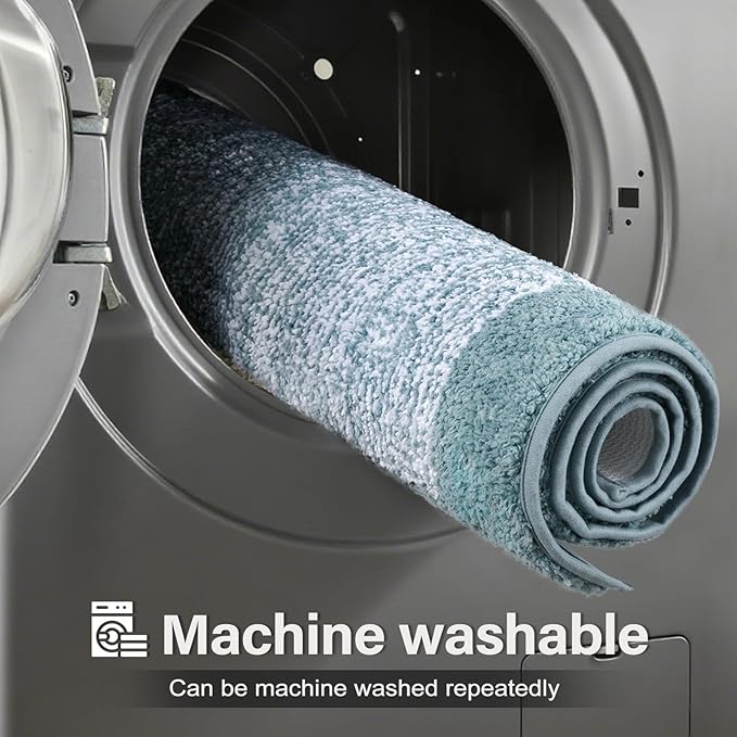 48x32 Large Bathroom Rugs Washable Non Slip, Dusty Blue Bath Mat for Bathroom Floor Tub, Soft Absorbent Quick Dry Mats for Shower, Bathtub,Home Decor