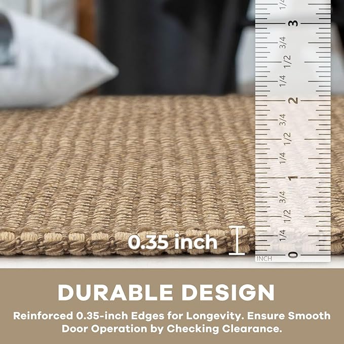 KOZYFLY Long Runners for Hallways 2.6x12 ft Washable Kitchen Runner Non Slip Rubber Backed Hallway Rugs Cotton Entryway Runner Rug Floor Carpet for Indoor Hall, Backdoor, Kitchen, Tan/Orange/Brown