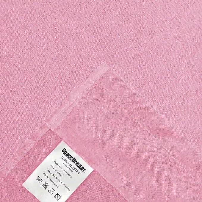 SpaceDresser Sheer Voile Window Treatment Rod Pocket Curtain Panels for Kitchen Bedroom Living Room Drapes Sunlight Filtering Privacy Semi Home Decor Assorted (Light Pink, 52 W x 63 L)