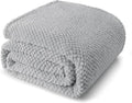 Whale Flotilla King Size Fuzzy Fleece Blanket for Bed, 90x104 Inch Fluffy Warm Soft Jacquard Blankets for All Season, Lightweight and Cozy, Light Grey
