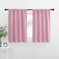 NICETOWN Kitchen Curtains, Rouge Pink, 34" x 40", Set of 2, Short Blackout Curtains & Drapes, Thermal Insulated Rod Pocket Window Treatment Draperies for Nursery