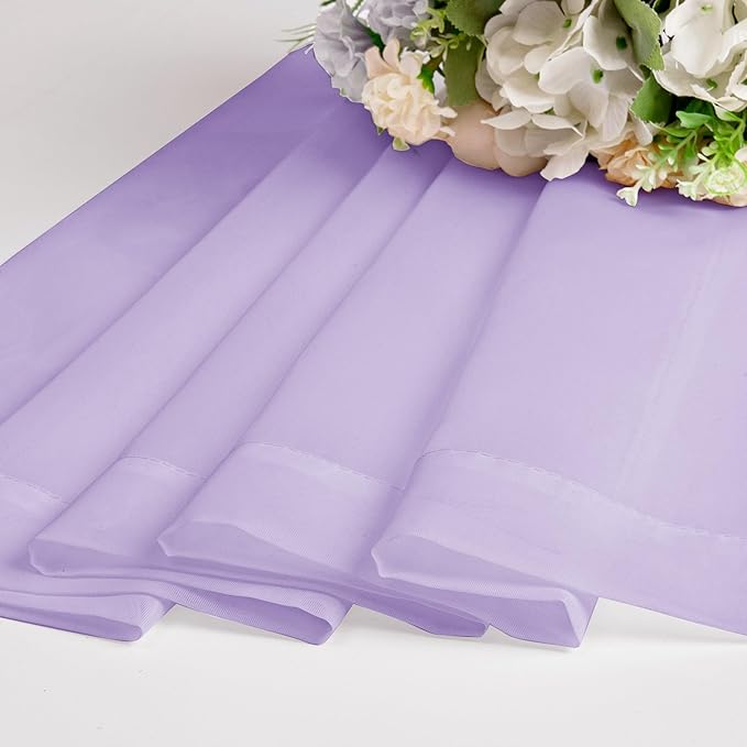 OWENIE Light Purple Sheer Curtains 63 inch Length 2 Panels Set, Rod Pocket Light Filtering Fimly Sheer Curtains for Bedroom Living Room, Soft Solid Color Voile Sheer Curtains, 42Wx63L inch