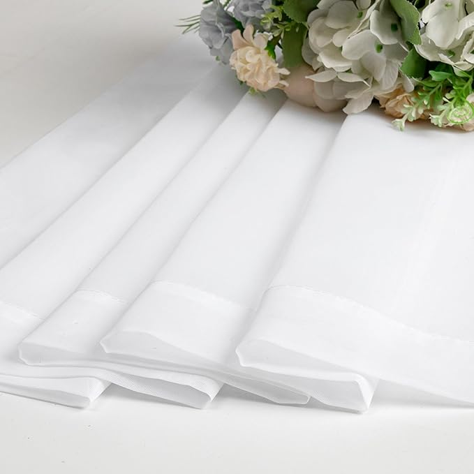 Aiyufeng White Sheer Curtains for Living Room 45 inch Length 2 Panels Set, Rod Pocket Semitransparent Balance Privacy & Light Vertical Sheer Drapes for Bedroom, W40 x L45