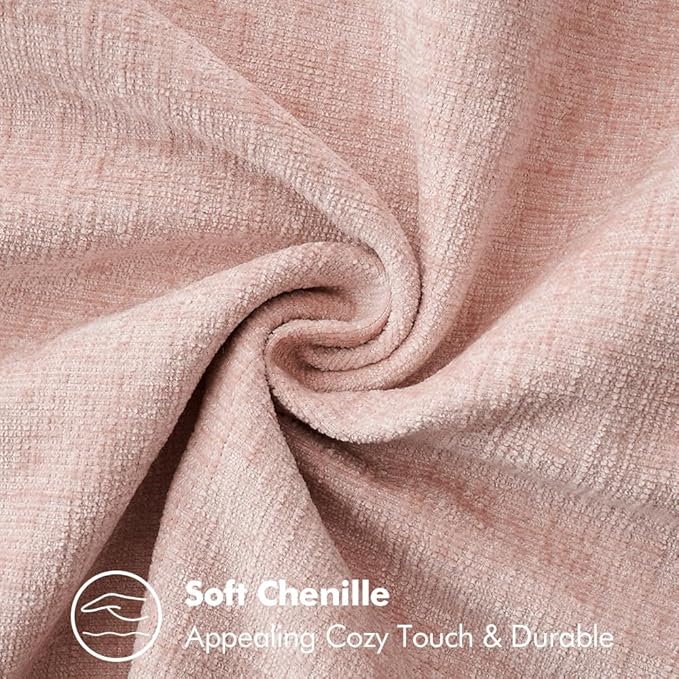 MIULEE Pack of 2 Valentines Day Couch Throw Pillow Covers 18x18 Inch Pink Farmhouse Decorative Pillow Covers with Stitched Edge Soft Chenille Solid Dyed Spring Pillow Covers for Sofa Bed Living Room
