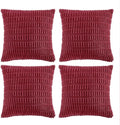 Fancy Homi 4 Packs Burgundy Decorative Throw Pillow Covers 18x18 Inch for Living Room Couch Bed, Holiday Christmas Home Decor Gift, Soft Plush Corduroy Cute Accent Square Cushion Case 45x45 cm