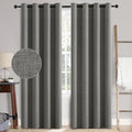 MIULEE Linen Texture Curtains for Bedroom Solid 100% Blackout Thermal Insulated Dark Grey Curtains Grommet Room Darkening Curtains/Draperies Luxury Decor for Living Room Nursery 52x84 Inch (2 Panels)