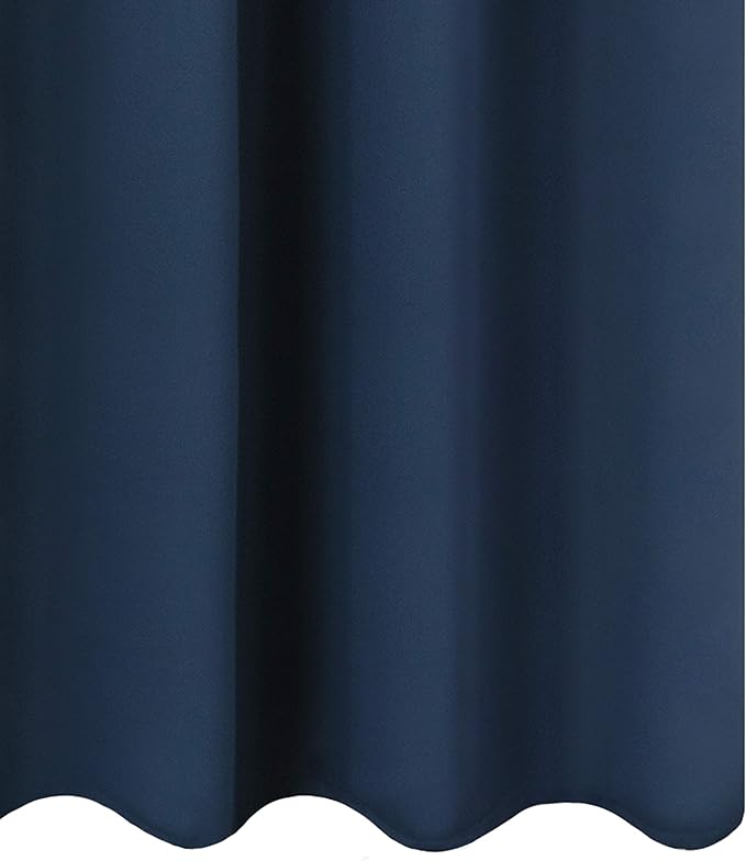 LEMOMO Navy Blue Blackout Curtains 34 x 84 Inch Length/Set of 2 Curtain Panels/Thermal Insulated Room Darkening Blackout Curtains for Bedroom