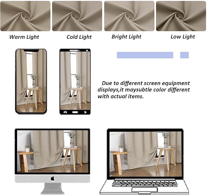 Simplebrand Ava Biscotti Beige Short 30 Inches Blackout Curtain 2 Panels Set, Half Window Rod Pocket Privacy Curtain Tiers for Kitchen, Curtains Blackout for Bathroom Shades, W30 x L30 Inch, Navy Blue