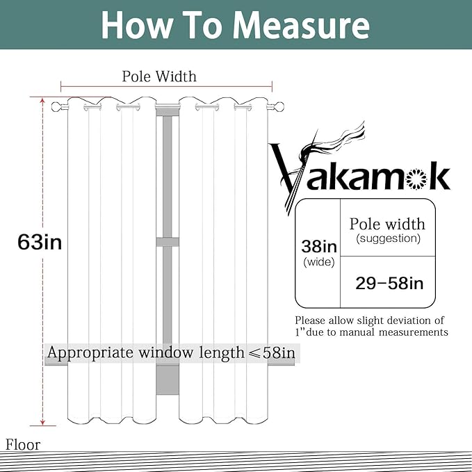 Yakamok Dark Green Blackout Curtains for Bedroom, Room Darkening Thermal Insulated Grommet Window Curtains, Light Blocking Blackout Drapes for Living Room,38Wx63L inch,2 Panels