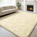 Shag Area Rug for Bedroom 5x8,Ivory Fluffy Area Rugs for Living Room,Soft Fuzzy Rug Non-Shedding Indoor Plush Carpet for Kids Bedroom Nursery Dorm Home Decor