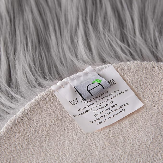 Ashler faux fur rug, Fluffy Shaggy Area Rug Ultra Soft 2 x 3 Feet Sheepskin Fur Rug, Grey Fuzzy Rug Machine Washable Shag Rug, Nursery Decor Throw Rugs for Bedroom, kids room, Living Room