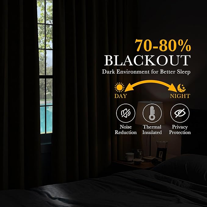 PONY DANCE Short Black Out Curtain Panels for Basement, Small Curtains for Bathroom, Thermal Insulated Tiers for Basement, 34x54 Inch, Cream, 2 Panels