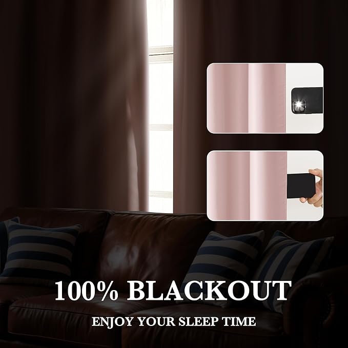RYB HOME 100% Blackout Short Curtains for Small Window, Thermal Insulated Total Room Darkening Noise Reducing Curtains for Basement Bathroom RV Cars, 29 inches Wide by 30 inches Long, Baby Pink