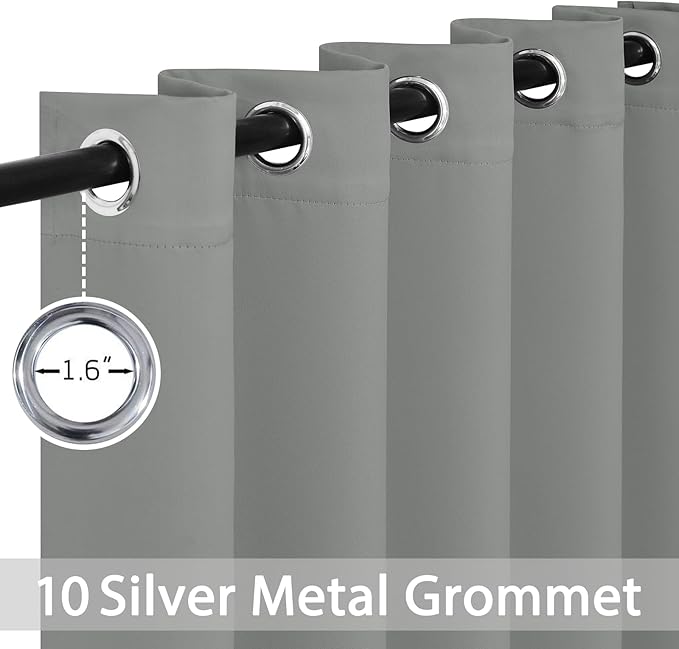 Yakamok Dove Grey Room Darking 84 Inch Length 2 Panel Sets for Livingroom Dining Room Darkening Thermal Insulated Bay Window Hotel Modern Elegant Black Out Sunblock Curtins/Bedroom,70 x 84 Inches
