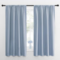 NICETOWN Kitchen Curtains, Short Blackout Drapes, Vintage Blue, 42" Wide by 54" Long, 2 PCs, Thermal Insulated Blackout Curtain Panels for Kids Room, Play Room