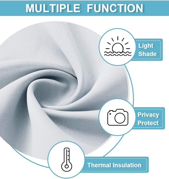 RYB HOME Curtains for Bedroom 84 inches Long 2 Panels Set, Privacy Thermal Insultaed Sunlignt Heat Blocking Drapes for Nursery Rental Room, Width 42 by Length 84, Greyish White