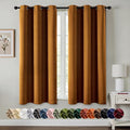 MIULEE Gold Brown Blackout Curtains for Bedroom Living Room 63 Inches Long 2 Panels, Thermal Insulated Room Darkening Drapes Solid Grommet Noise Reduction Light Blocking Window Treatments 40x63 Inch
