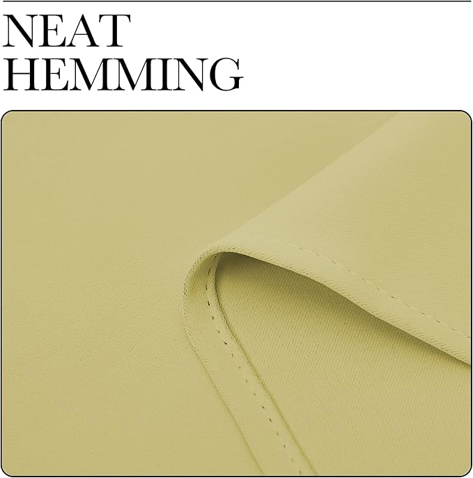 NICETOWN Kitchen Blackout Short Curtain Panels for Bedroom, Paler Yellow, 2 Panels, W42 x L45 -Inch, Thermal Insulated Grommet Top Blackout Draperies and Drapes