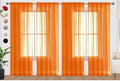 SpaceDresser Orange Sheer Curtains 4 Panels Rod Pocket Semi-Sheer Curtain 72 Inches Long Light Filtering Voile Window Drapes for Bedroom Living Room Kitchen, Each 52W x 72L