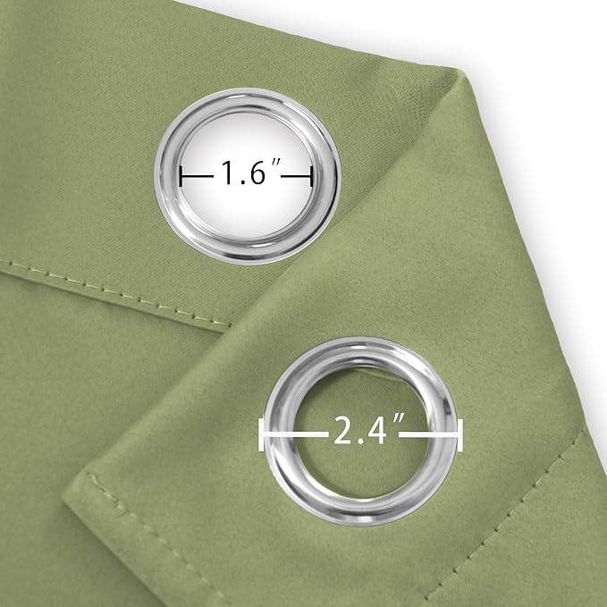 LEMOMO Sage Green Thermal Blackout Curtains/42 x 95 Inch/Set of 2 Panels Room Darkening Curtains for Bedroom