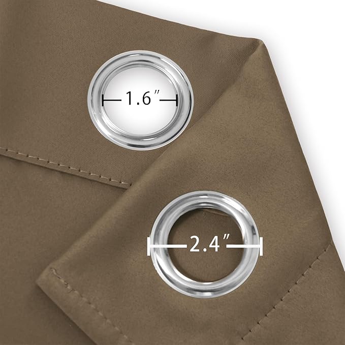 LEMOMO Brown Thermal Blackout Curtains/42 x 72 Inch/Set of 2 Panels Room Darkening Curtains for Bedroom