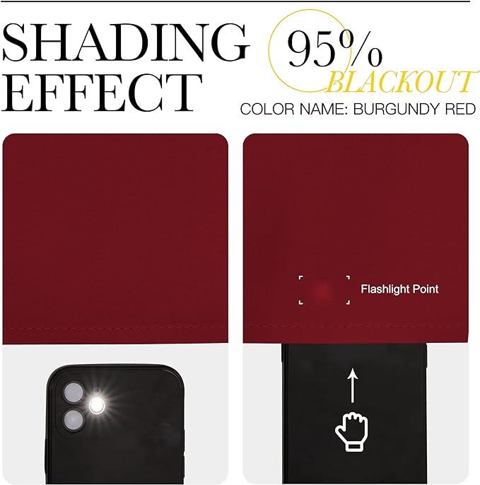 NICETOWN Blackout Curtain Panel Grommet - Home Decorations Thermal Insulated Solid Grommet Top Blackout Living Room Panels/Drapes for Gift (Burgundy Red, 1 Pair, 46 x 90-Inch)