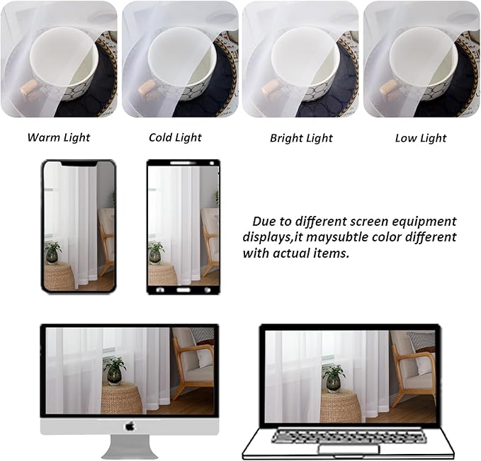 Chyhomenyc White Sheer Curtains 72 Inches Long 2 Panels for Living Room, Light Filtering Front Door Curtains, Soft Gentle Voile Rod Pocket Bedroom Window Drapes, 59Wx72L Inch, 2PCS