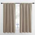 NICETOWN Kitchen Curtains, Short Blackout Drapes, Taupe, 34 in x 45 in (W x L), Set of 2, Thermal Insulated Rod Pocket Window Treatment Draperies for Nursery
