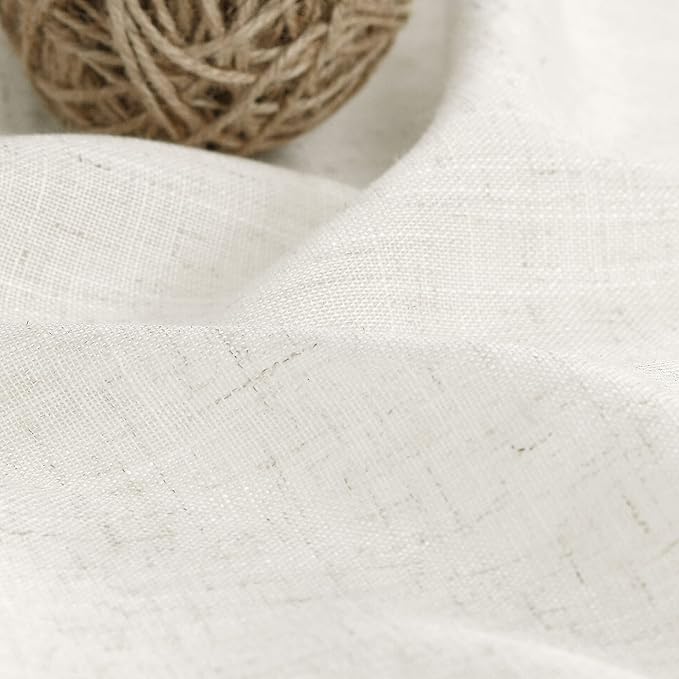 Cream Linen 102 Inch Long Curtains for Living Room 2 Panels Back Tab Rod Pocket Cream Semi Sheer Extra Long Curtains Linen Soft Material Light Filtering Window Panel Drapes for Dining Room 60x102