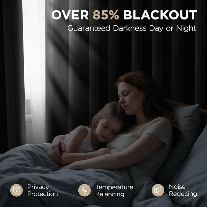 Joydeco Blackout Curtains 63 Inch Length 2 Panels Set, Thermal Insulated Long Drapes 2 Burg, Room Darkening Grommet Drapes for Living Room Bedroom Window
