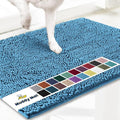 Muddy Mat® | Super Absorbent Door Mat Indoor, Microfiber Quick Dry Chenille Entryway Rug, Non-Slip Front Door Mat, Indoor Mats for Entryway, Machine Washable Pet Rug, Sky Blue 48"x72"