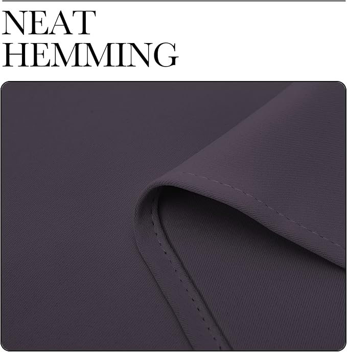 NICETOWN Bedroom Curtains Blackout Drapery Panels, 2 Panels, 70 x 72 inches, Greyish Purple, Three Pass Microfiber Thermal Insulated Solid Ring Top Blackout Window Curtains/Drapes