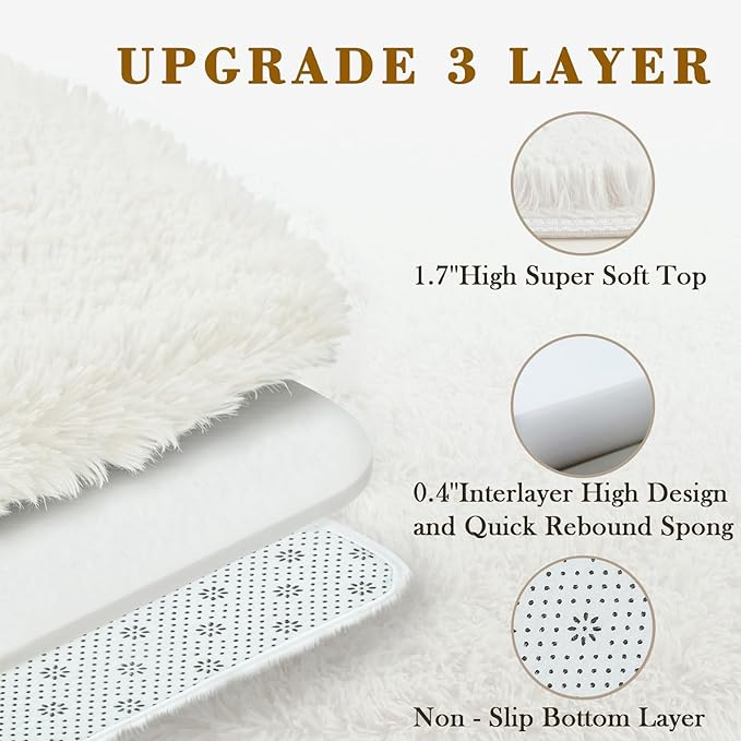 8x10 Area Rugs for Living Room Bedroom, Large Area Rug Shaggy Carpet Soft Plush Furry Bedside Rug, Rugs for Home Decor (Cream, 8 x 10)