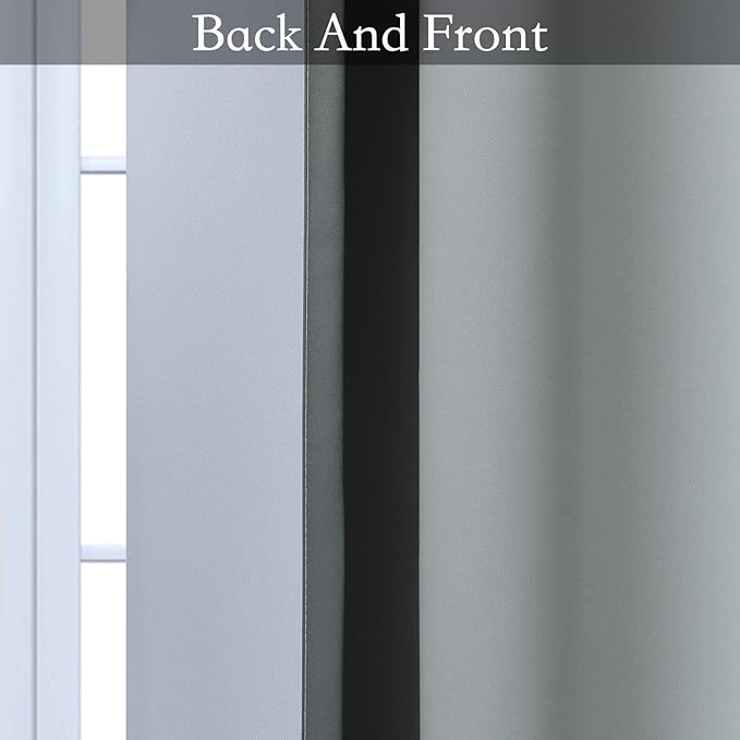 SimpleHome Ombre Room Darkening Curtains for Bedroom, Gradient Grey to Grey White Light Blocking Thermal Insulated Grommet Window Curtain/Drapes for Living Room,2 Panels, 70x84 inches Length
