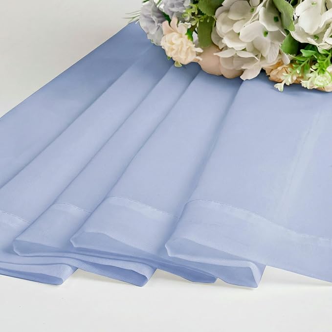 OWENIE Sheer Curtains 90 inches Long 2 Panels Set for Living Room/Bedroom, Rod Pocket Voile Sheer Panel Drapes, Airy Soft Fabric Window Treatments, 2pcs, Each 42" W x 90" L, Demin