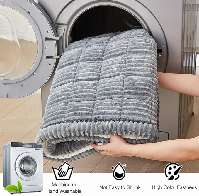 Couch Cover for Dogs Washable, Fuzzy Pet Couch Covers for 3 Cushion Sofa Pet Friendly, Non Slip Sofa Cover (Blue-Grey, 27.6" x 27.6"/70 x 70cm 2 PCS)