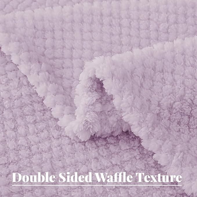 Whale Flotilla King Size Fuzzy Fleece Blanket for Bed, 90x104 Inch Fluffy Warm Soft Jacquard Blankets for All Season, Lightweight and Cozy, Lilac