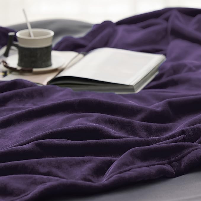 Bedsure GentleSoft Fleece Throw Blanket Purple - 300GSM Blankets for Couch, Sofa, Bed, Soft Lightweight Plush Cozy Throws for Toddlers, 50x60 inches
