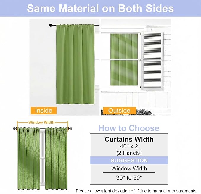 Simplebrand Ava Lime Blackout Curtains for Bedroom 84 Inch Length 2 Panels Set, Solid Thermal Insulated Privacy Nursery Window Treatment Curtains Blackout Drapes, W40 x L84 Inch, Lime