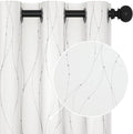 Deconovo White Curtains, Room Darkening Curtain, Thermal Insulated Soundproof Drapes, Wave Dots Silver Print, 38 x 36 Inch Long, Grommet Top, Window Panels for Living Room Bedroom Kitchen, Set of 2