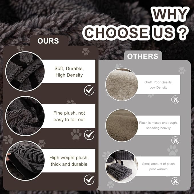 HANDONTIME Dark Grey Sofa Cushion Covers Boho Couch Sofa Covers Short Plush Couch Cover for Sofa Shu Velveteen Couch Sofa Slipcover for Pets Black Geometric Sofa Cover Washable Warm Soft, 71" X150"