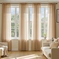 MIULEE Brown Sheer Curtains 84 Inches Long, 4 Panels Set, Rod Pocket Voile Drapes Light Filtering and Semi Transparent, Elegant Window Treatments for Bedroom Living Room,54 x 84 Inches