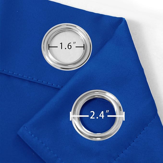 LEMOMO Royal Blue Thermal Blackout Curtains/42 x 72 Inch/Set of 2 Panels Room Darkening Curtains for Bedroom
