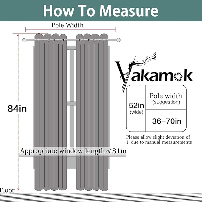 Yakamok Green 100% Blackout Curtains, Total Blackout Lined Curtain Panels for Bedroom, 2 Thick Layers Grommet Top Thermal Insulated Blackout Drapes for Living Room(52Wx84L, Olive Green, 2 Panels)