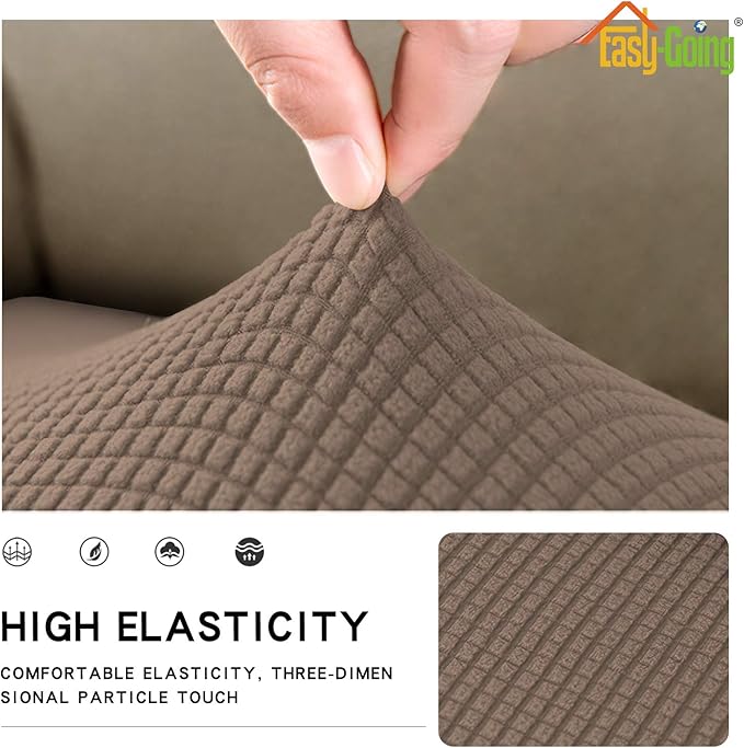 Easy-Going Stretch Cushion Cover Sofa Cushion Furniture Protector Sofa Seat Sofa slipcover Sofa Cover Soft Flexibility with Elastic Bottom(Chair Cushion,Camel)
