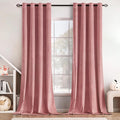 MIULEE Blush Pink Curtains Thermal Insulated Polyester Soundproof Room Darkening Velvet Blackout Curtains/Grommet Window Drapes for Home Theatre/Girls Room/Wedding Decor 52 x 90 Inches Set of 2